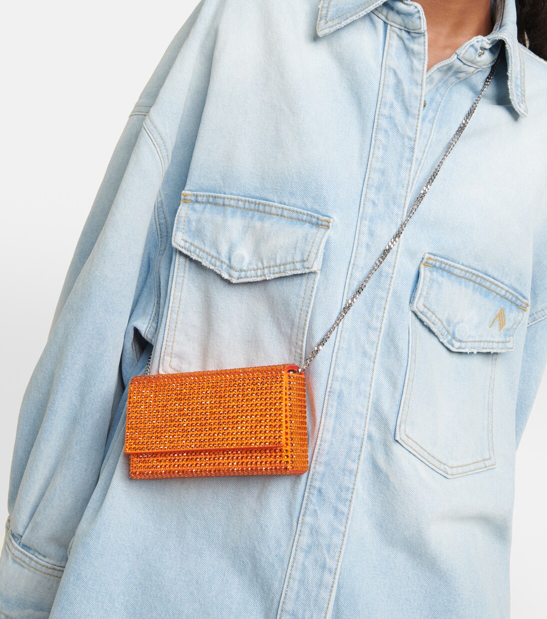 Clutch Superamini Paloma con cristalli | Amina Muaddi