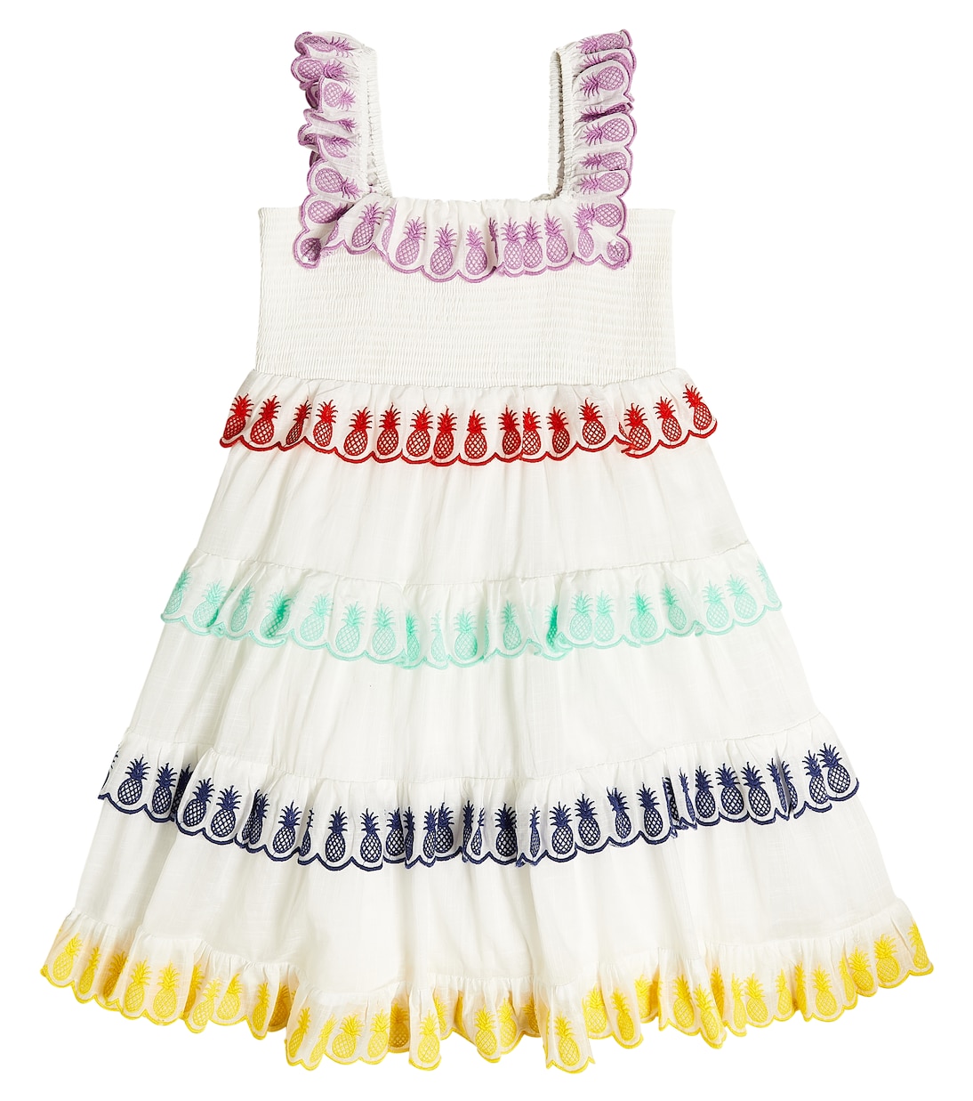 Abito Raie in cotone con volant | Zimmermann Kids