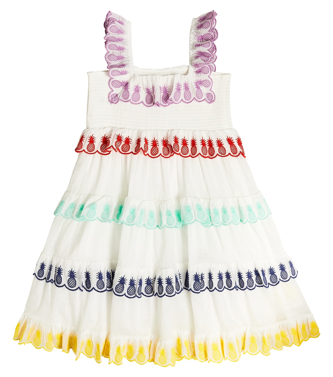 Abito Raie in cotone con volant | Zimmermann Kids