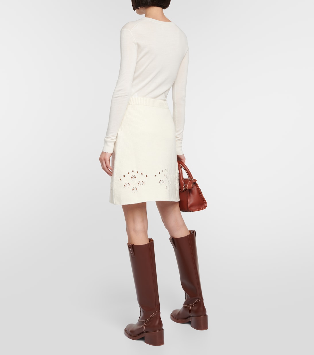 Pointelle wool miniskirt | Chloé
