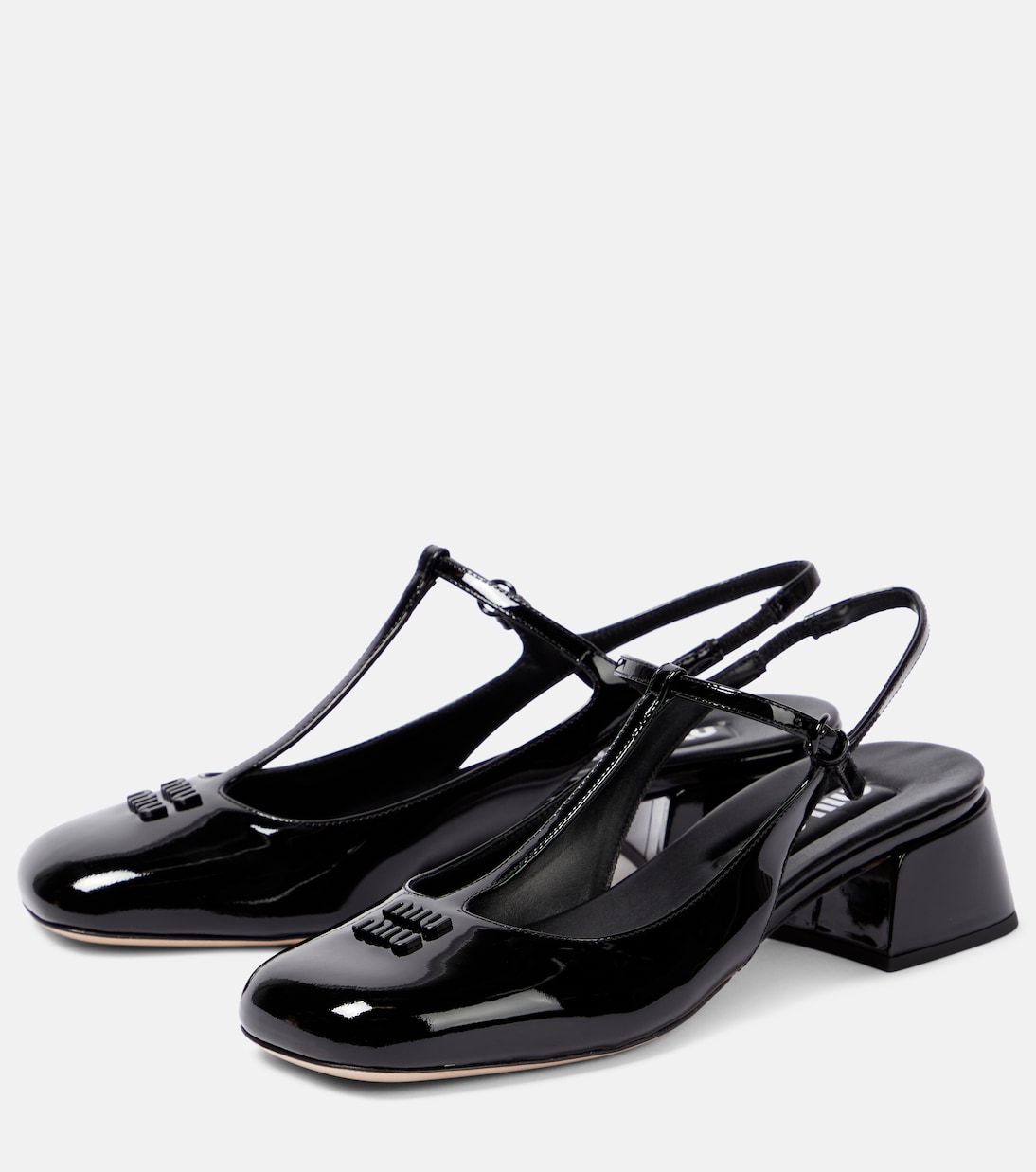 Pumps slingback in vernice | Miu Miu