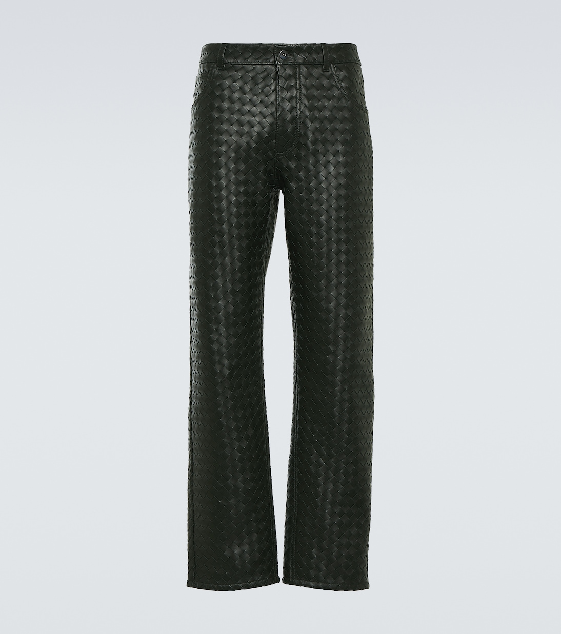 Gerade Hose Intrecciato aus Leder | Bottega Veneta