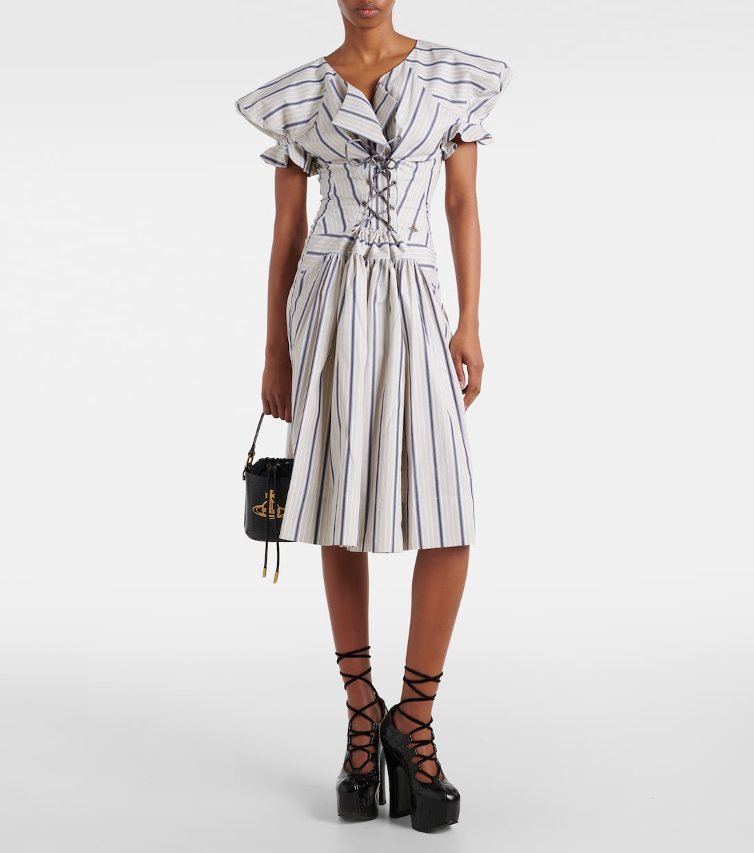 Robe midi Kate rayée en coton | Vivienne Westwood