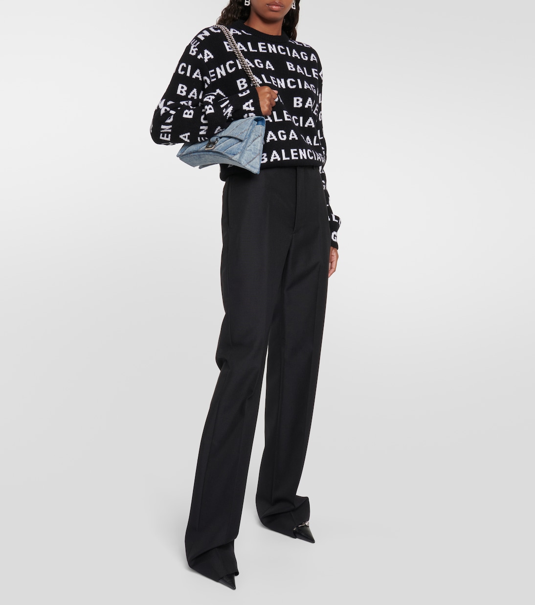Jersey de lana con logo Balenciaga para jóvenes modernos