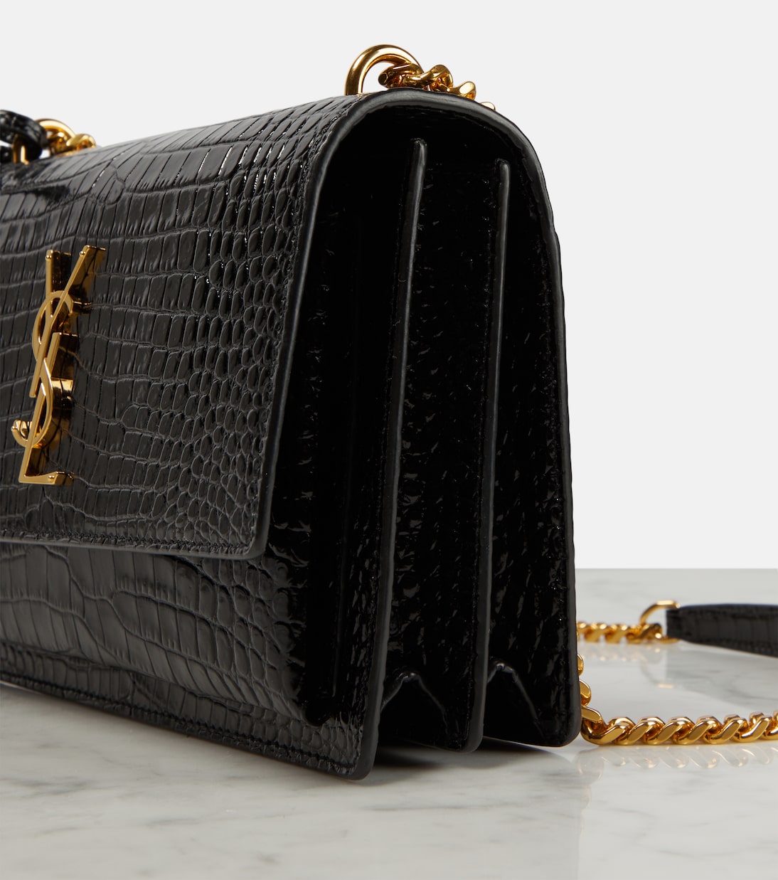 Ysl croc shoulder bag clearance