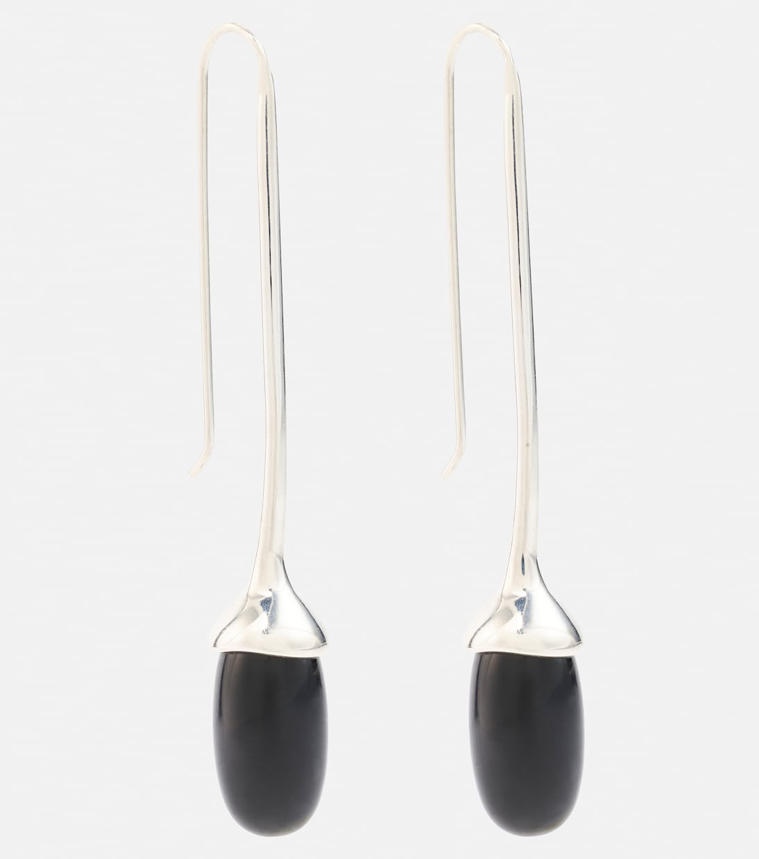Boucles d'oreilles Long Dripping Stone en argent sterling et onyx | Sophie Buhai