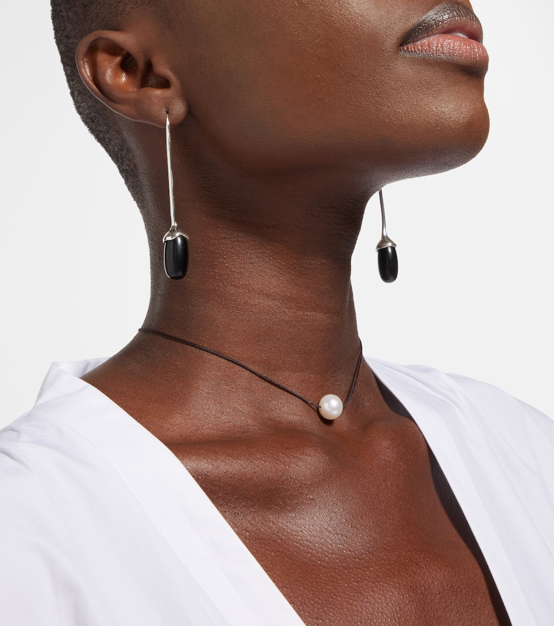 Boucles d'oreilles Long Dripping Stone en argent sterling et onyx | Sophie Buhai