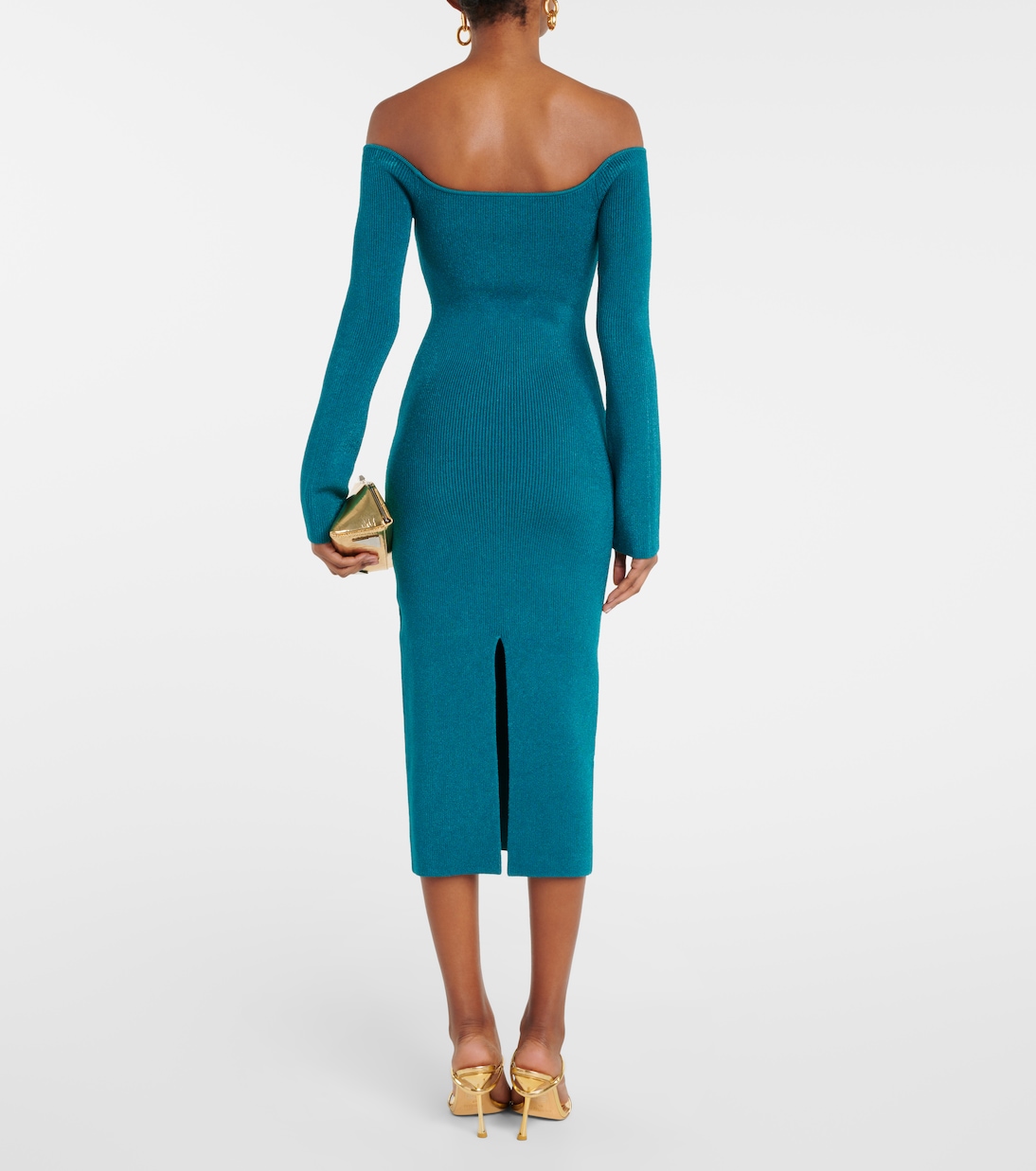 Robe midi Grace à encolure bardot | Galvan