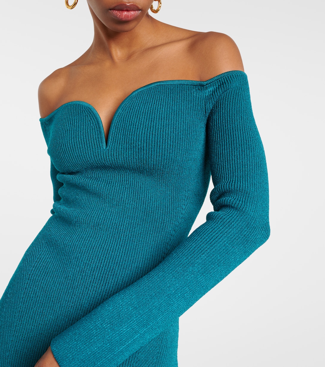 Robe midi Grace à encolure bardot | Galvan
