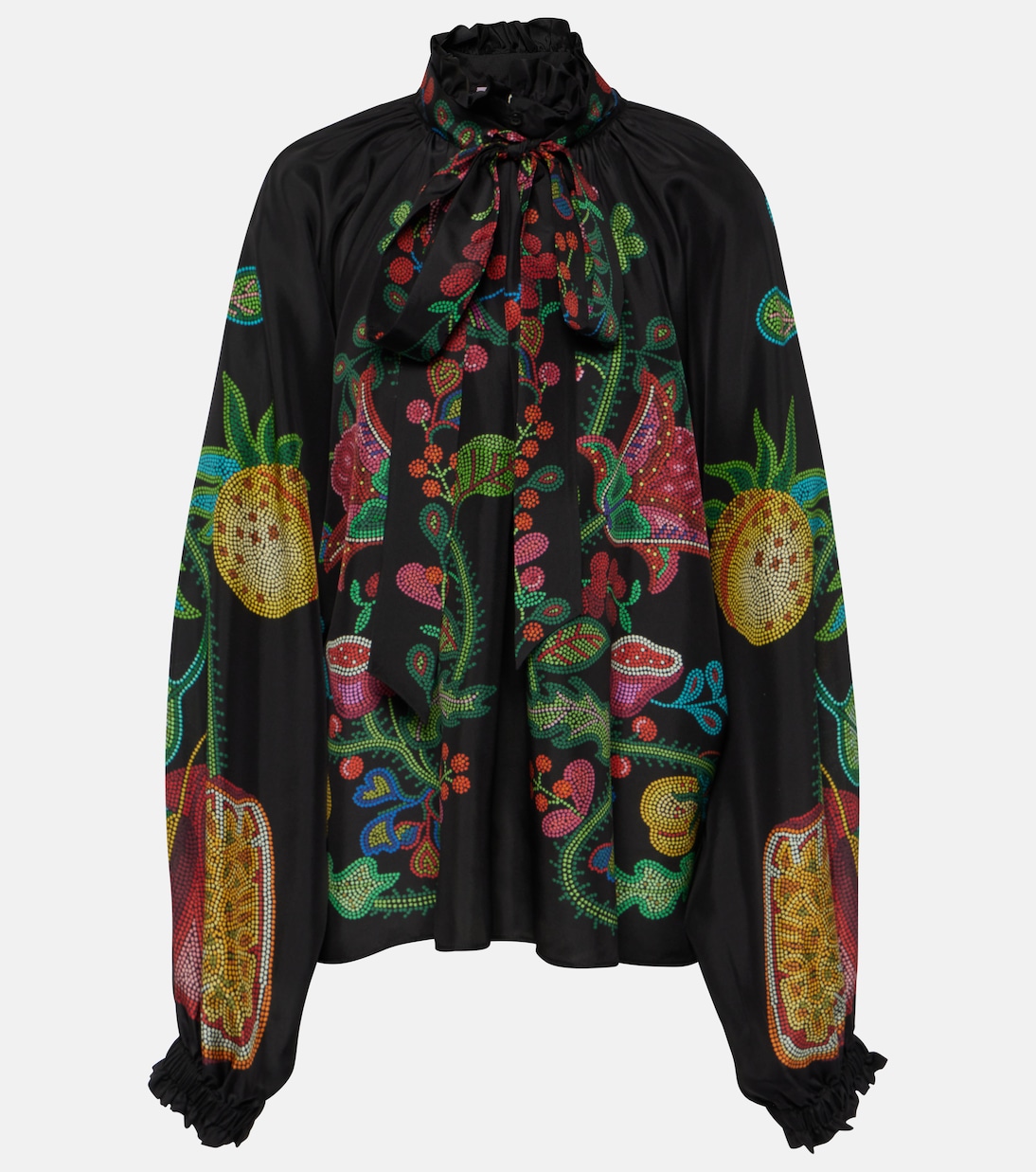 Cerere printed silk voile blouse | La DoubleJ