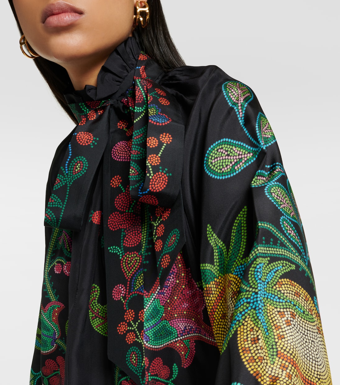 Cerere printed silk voile blouse | La DoubleJ