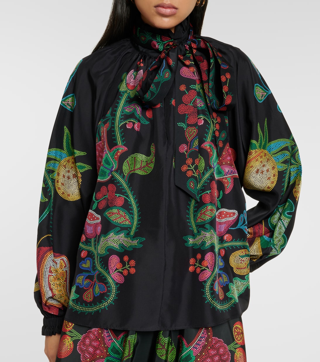 Cerere printed silk voile blouse | La DoubleJ