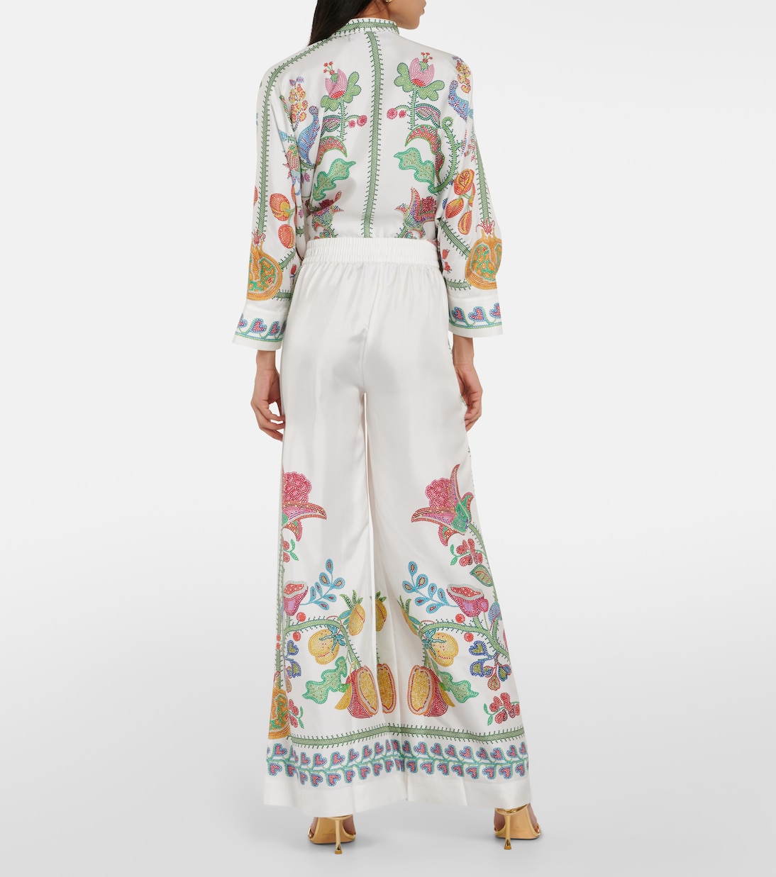 Weite Hose aus Seiden-Twill | La DoubleJ