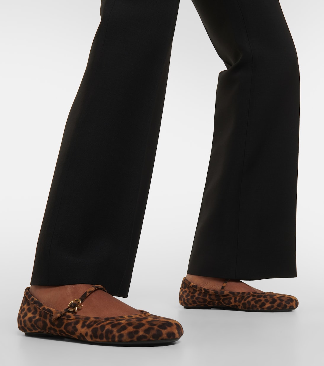 Carla leopard-print suede ballet flats | Gianvito Rossi