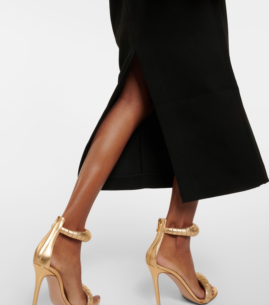 Asymmetric crêpe midi dress | Roland Mouret