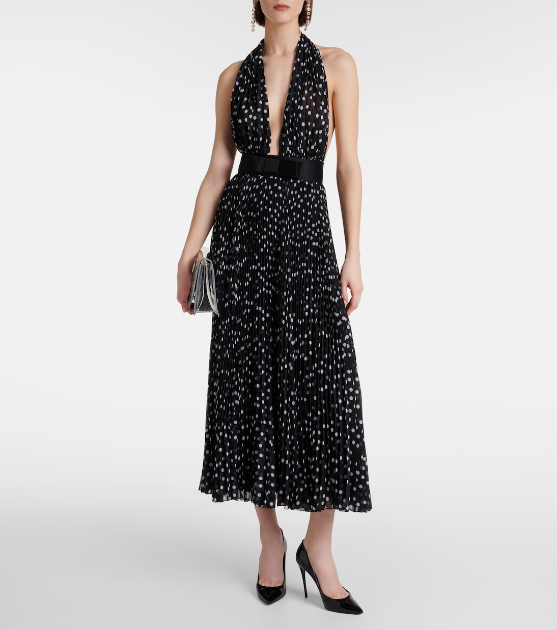 Abito midi in chiffon a pois | Dolce&Gabbana