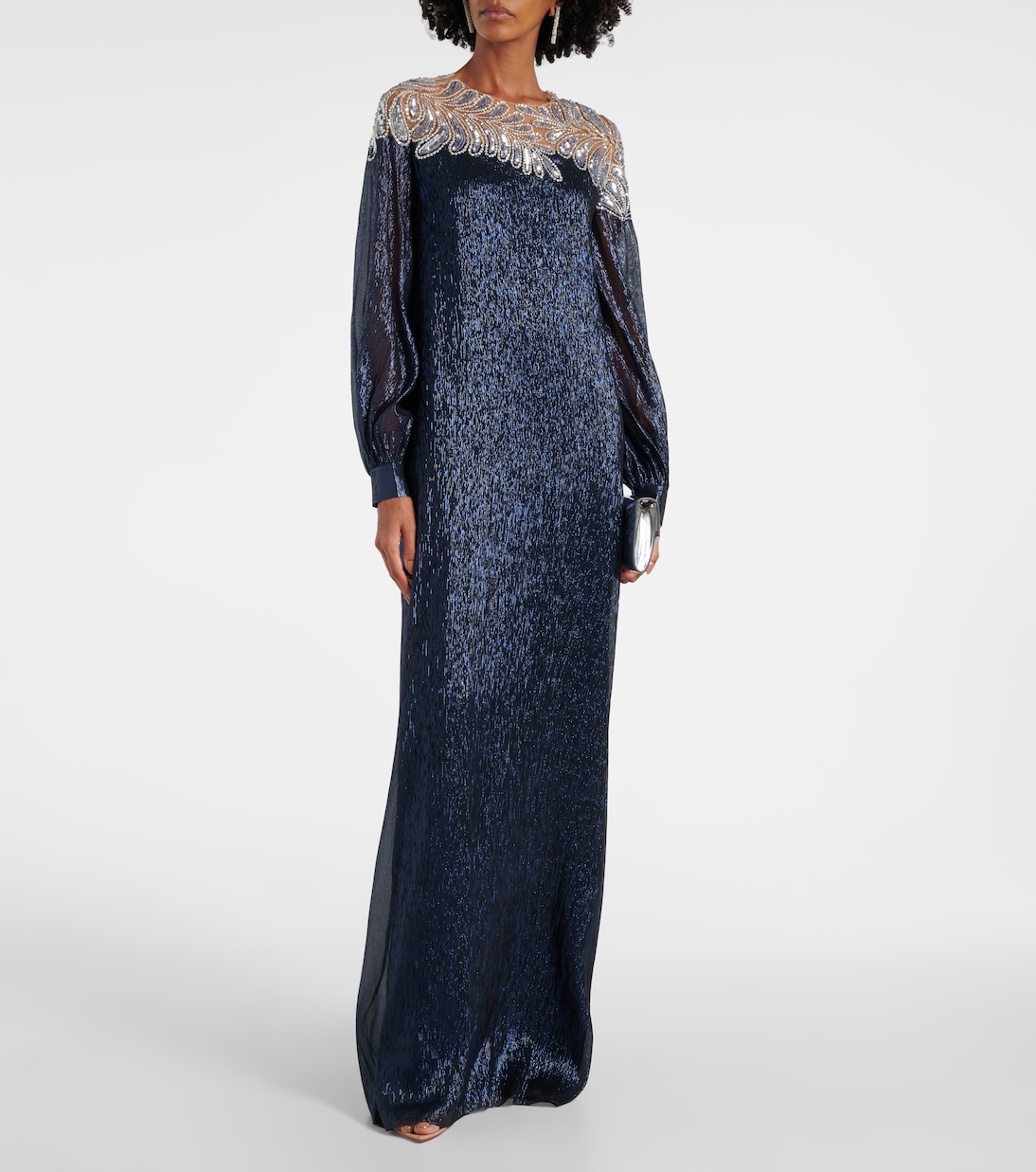 Caftano in mousseline con cristalli | Oscar de la Renta