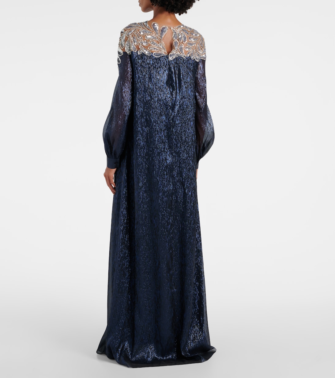 Caftano in mousseline con cristalli | Oscar de la Renta