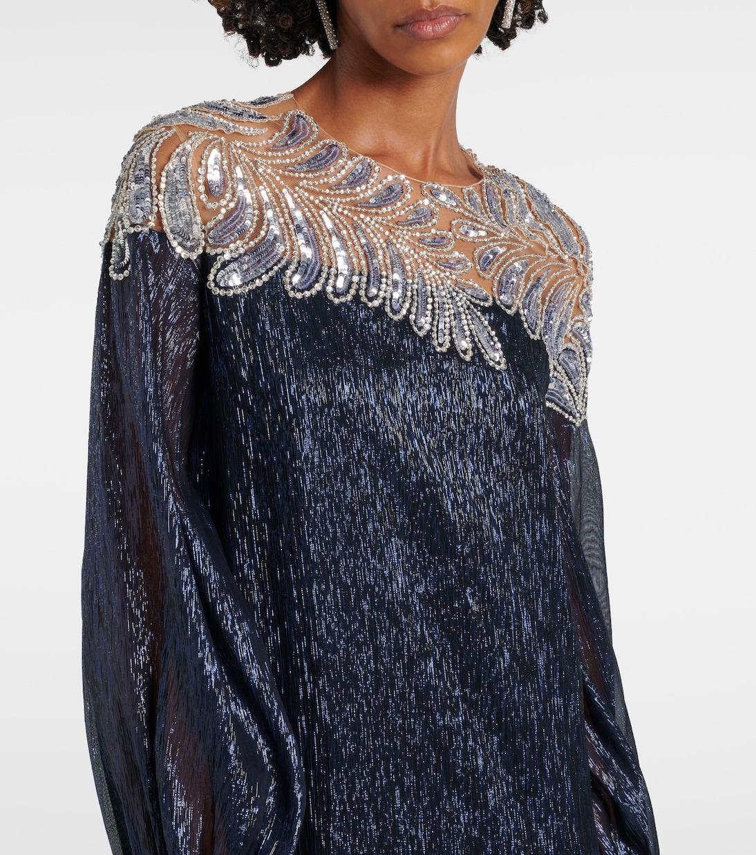 Caftano in mousseline con cristalli | Oscar de la Renta