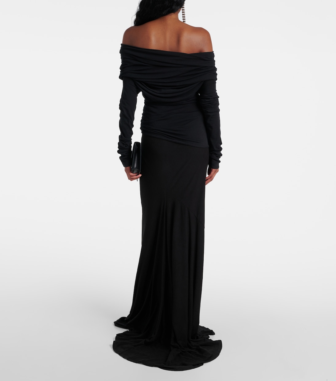 Bound draped off-shoulder jersey top | Entire Studios
