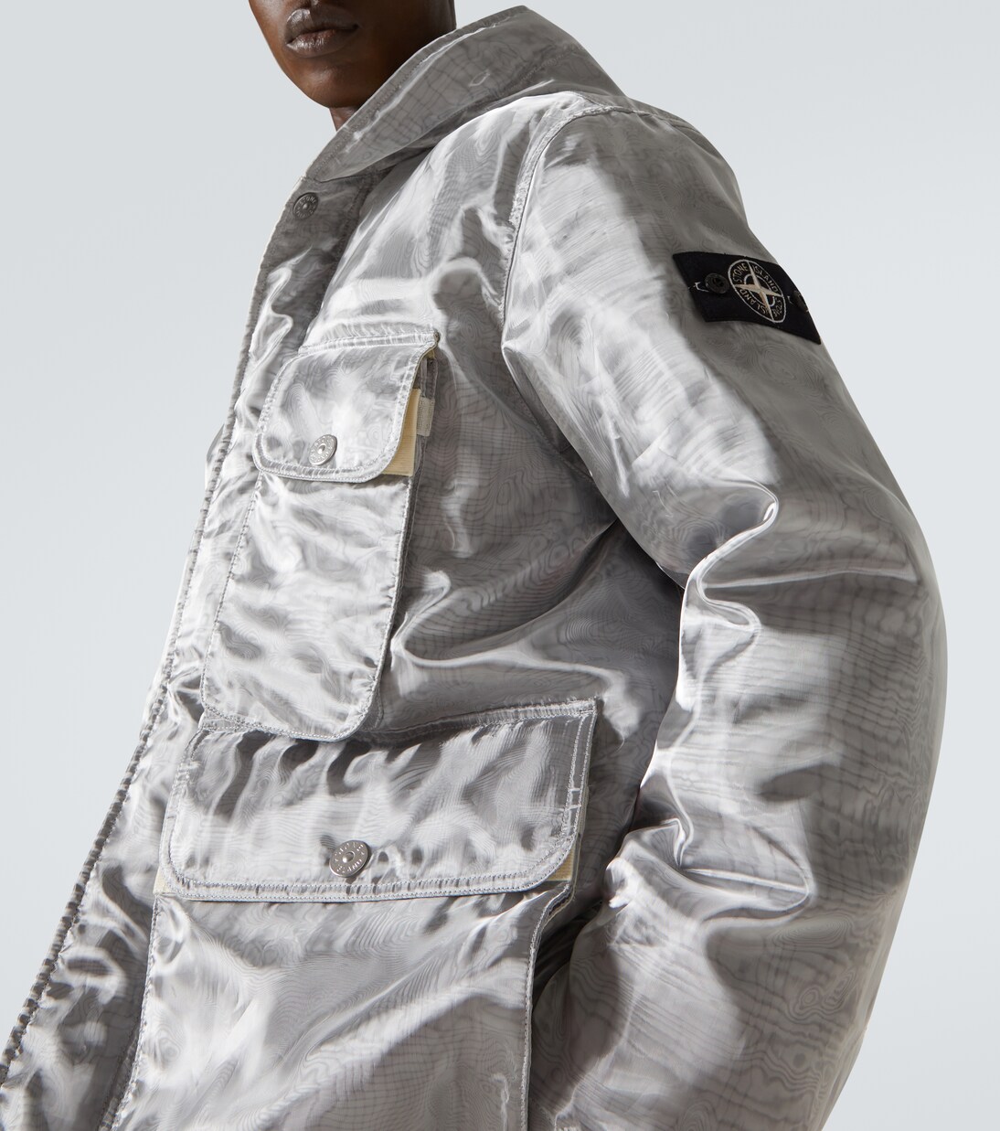 Compass down jacket in grey Stone Island Mytheresa