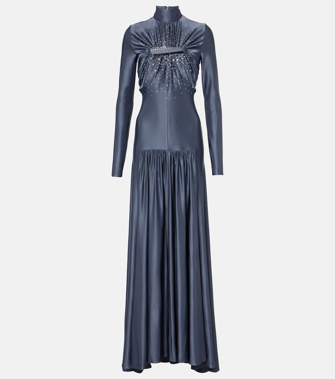 Vestido de fiesta fruncido de jersey adornado | Rabanne