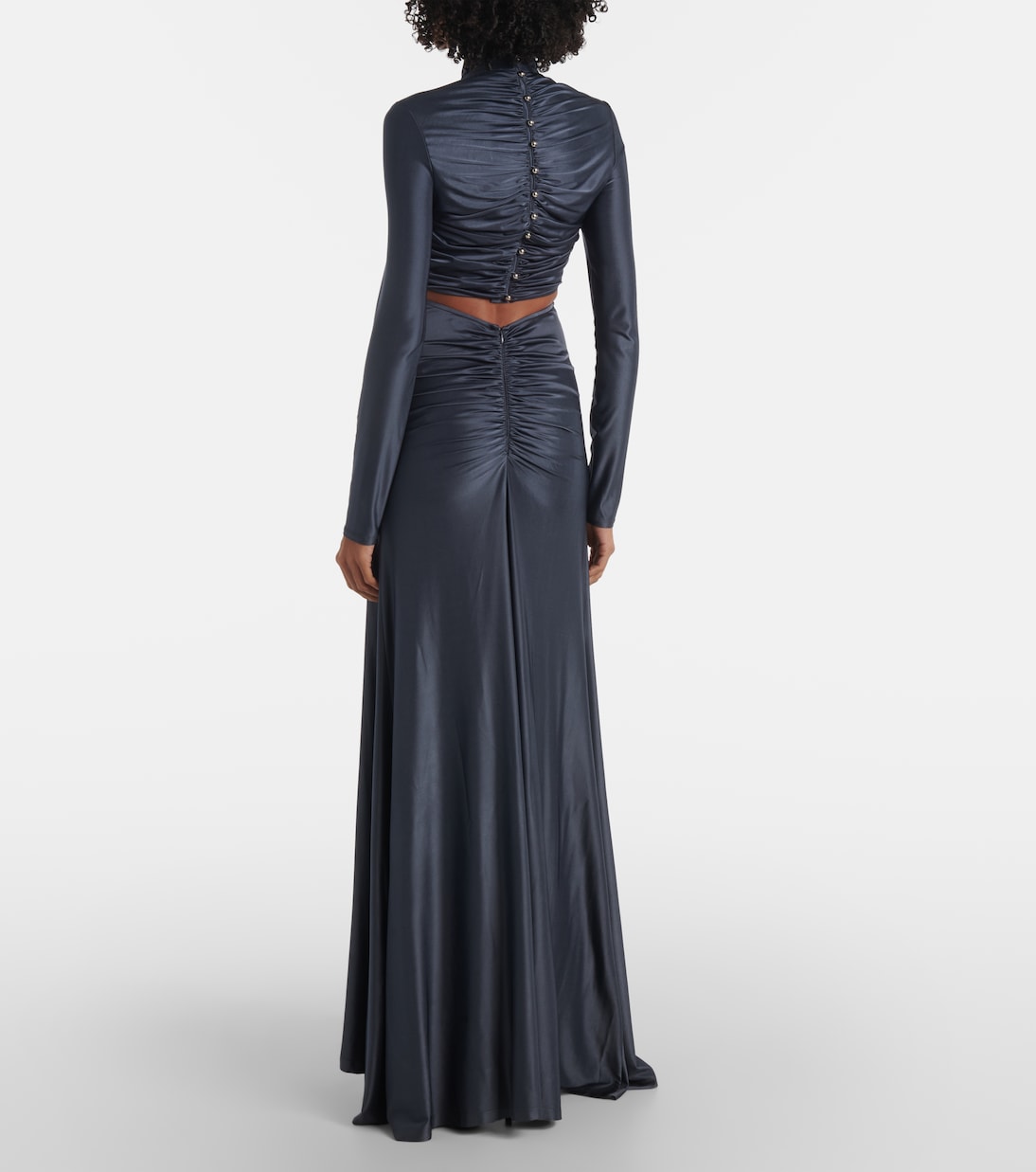 Vestido de fiesta fruncido de jersey adornado | Rabanne