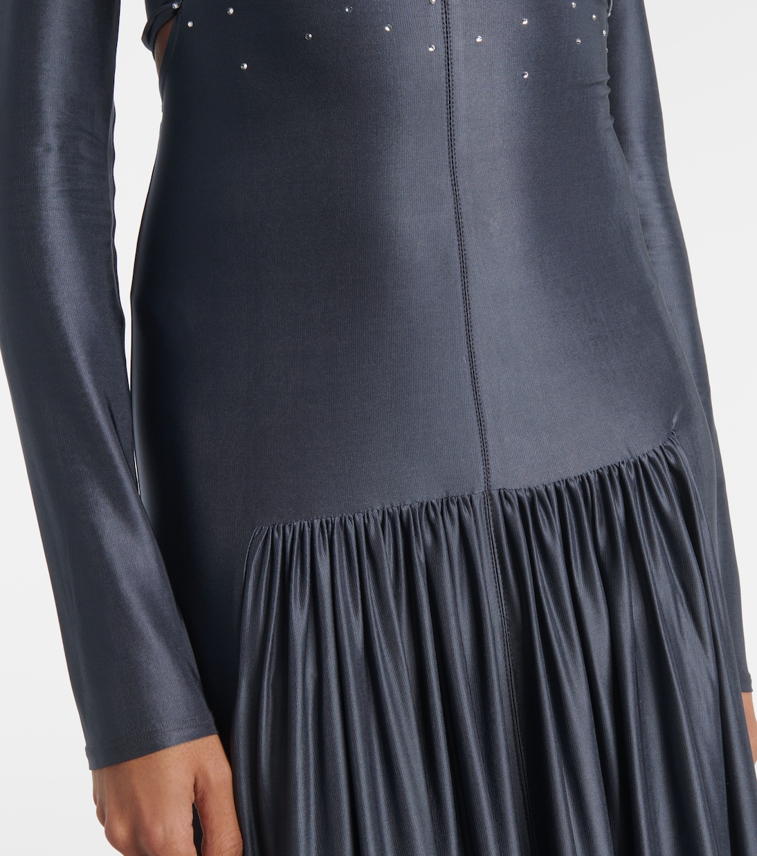 Vestido de fiesta fruncido de jersey adornado | Rabanne