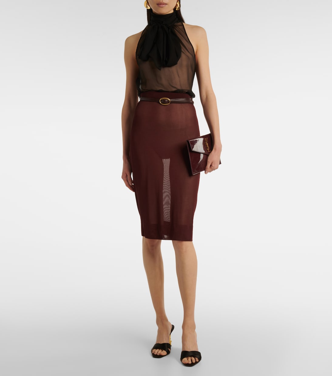 Mules Opyum 85 in raso | Saint Laurent
