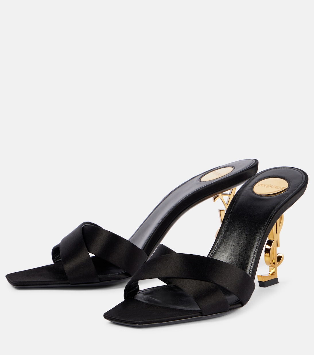 Mules Opyum 85 in raso | Saint Laurent