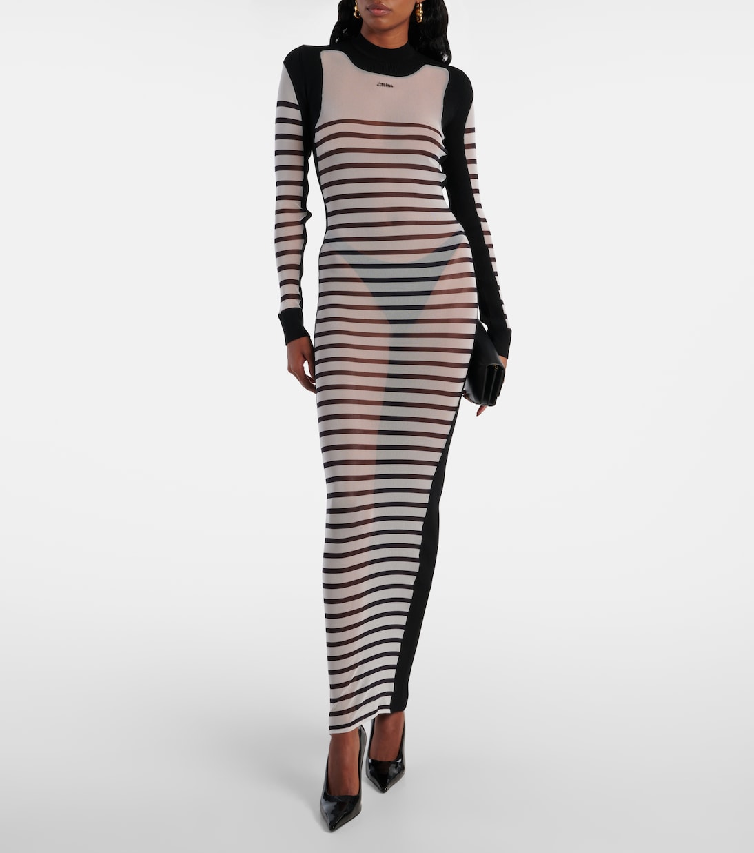 Abito lungo Mariniere in mesh a righe | Jean Paul Gaultier