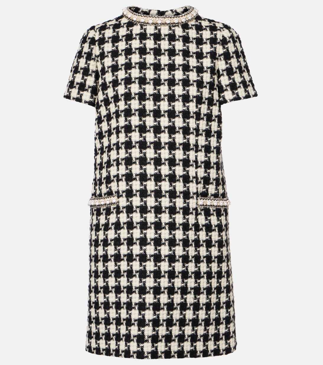 Vestido corto de tweed adornado | Valentino