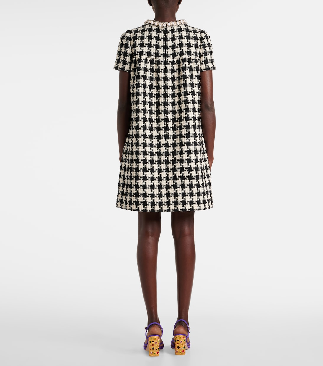 Vestido corto de tweed adornado | Valentino