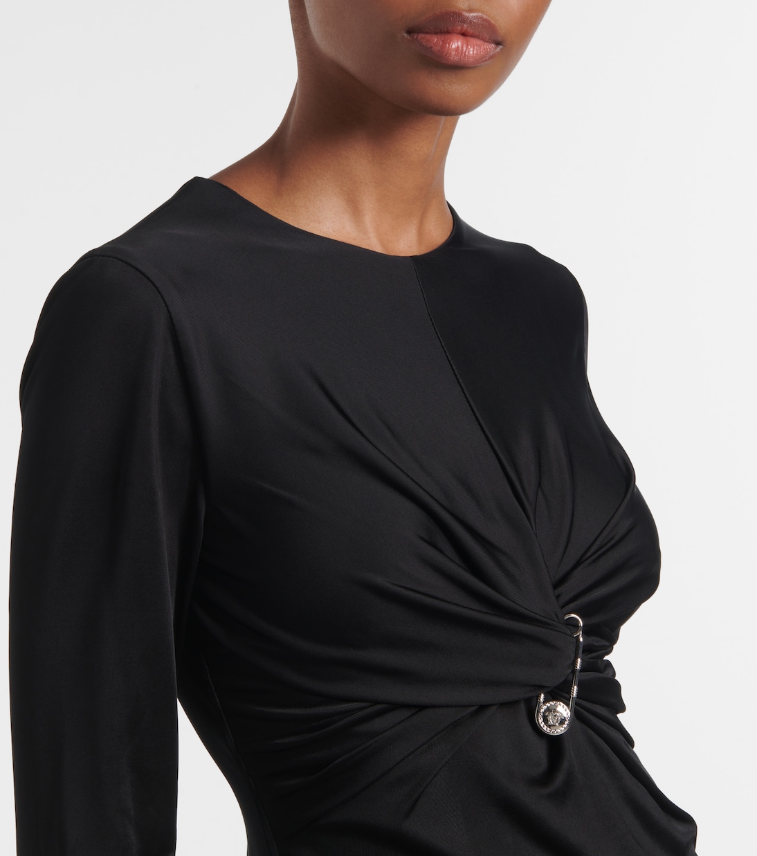 Abito midi Safety Pin in jersey | Versace
