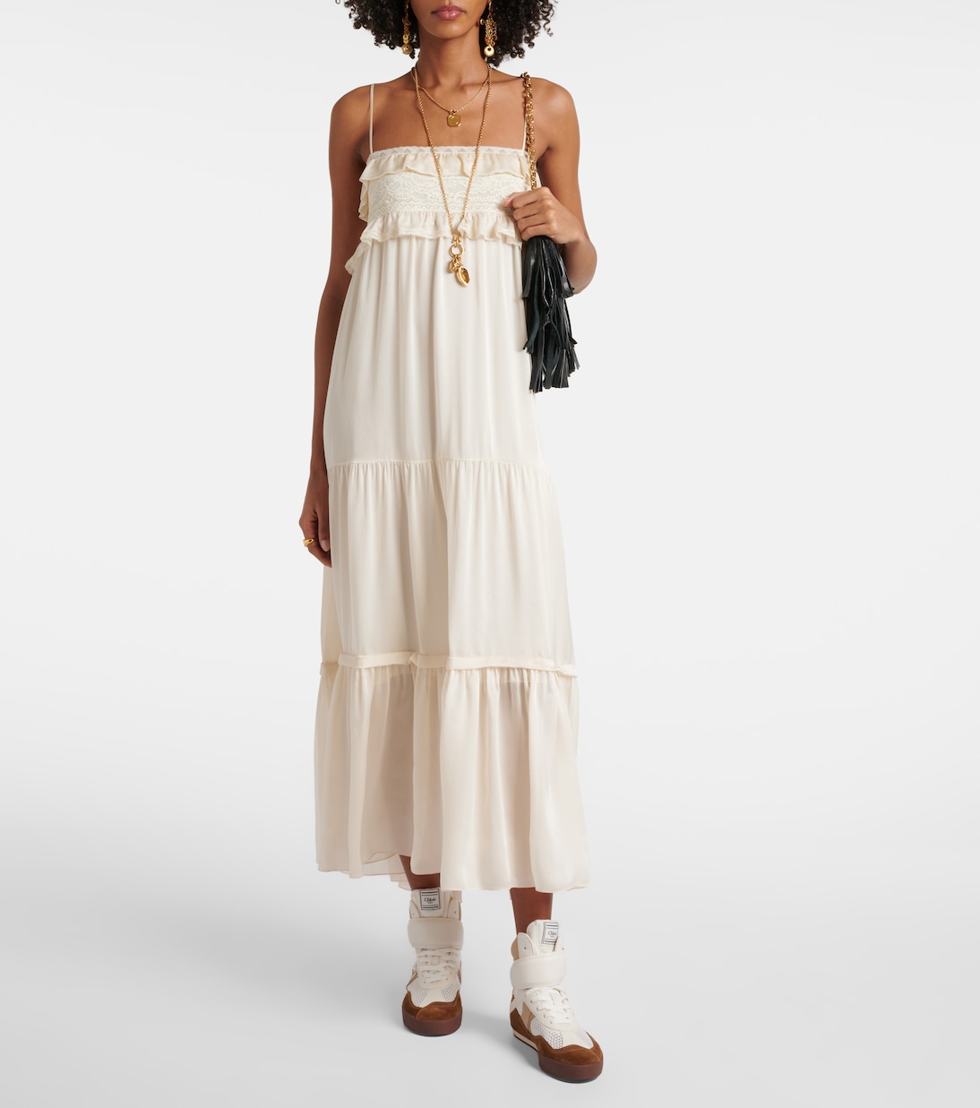 Robe midi en soie | Chloé