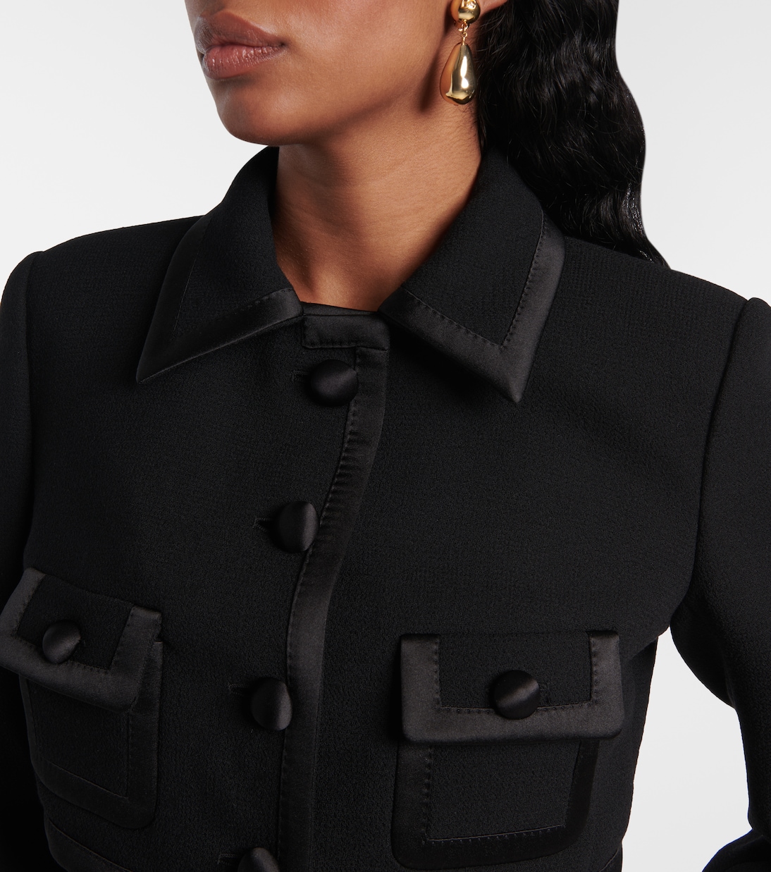 Cropped wool and silk-blend jacket | Dolce&Gabbana