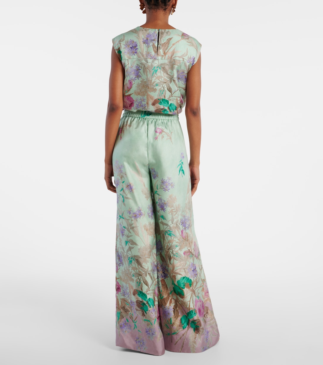 Pantalon ample en soie à fleurs | La DoubleJ
