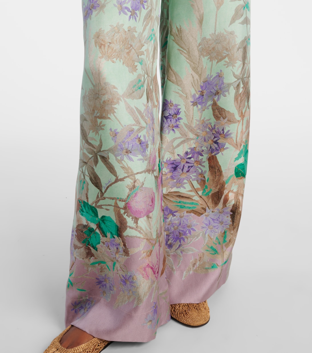 Pantalon ample en soie à fleurs | La DoubleJ