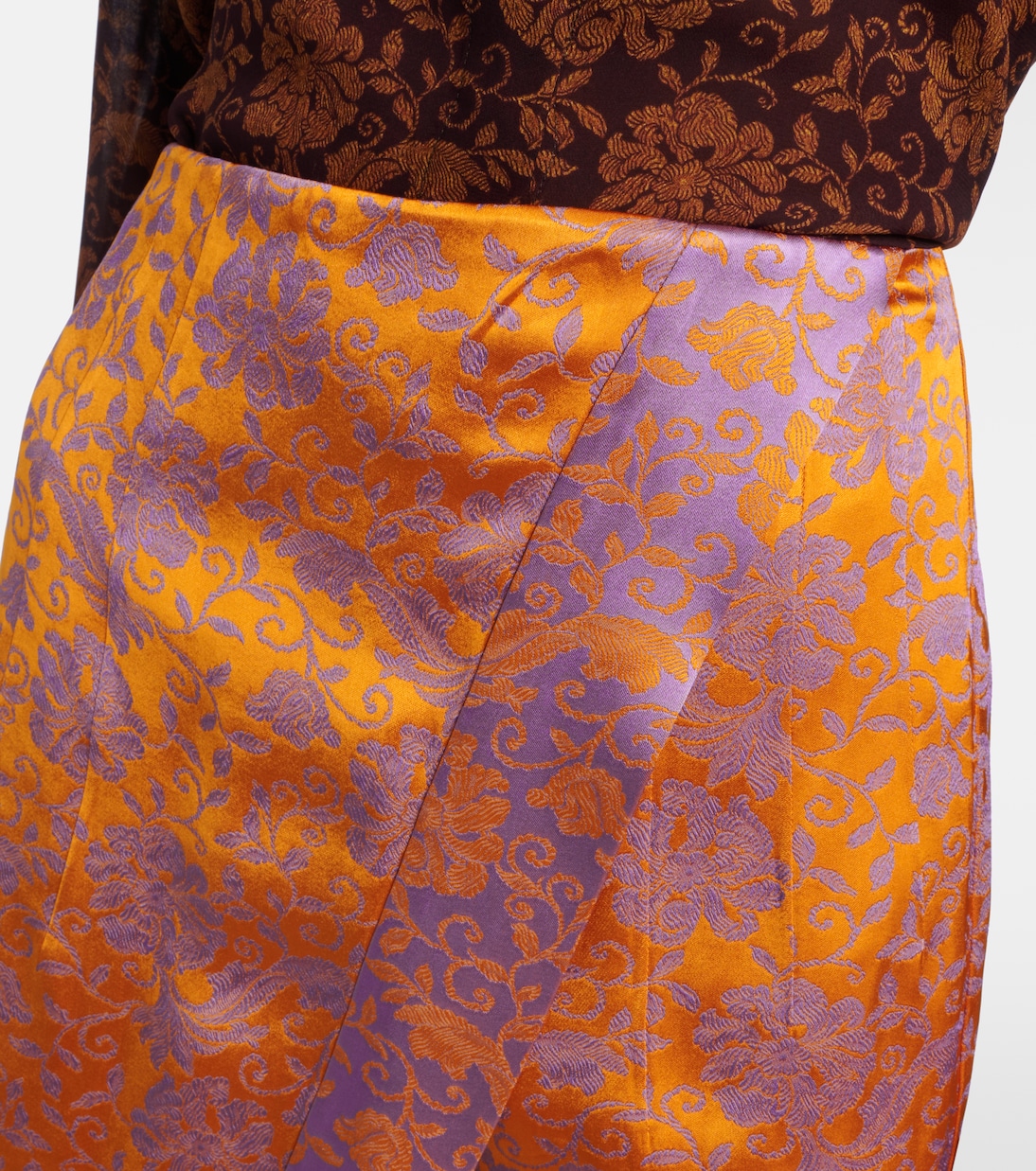 Gonna midi in jacquard di raso | Dries Van Noten