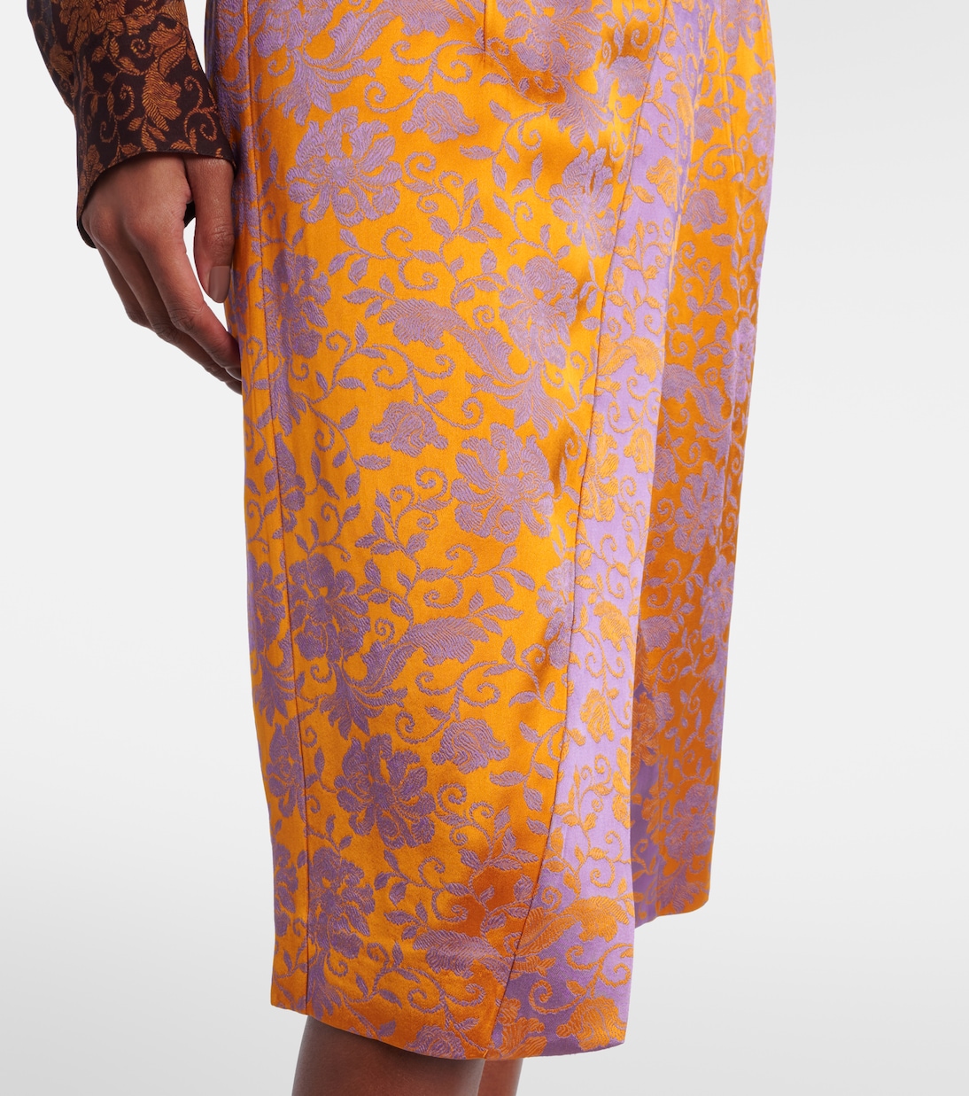Gonna midi in jacquard di raso | Dries Van Noten
