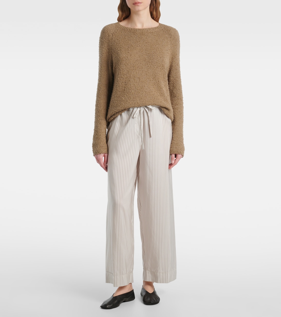 Pantalones anchos Yayah de seda a rayas | The Row
