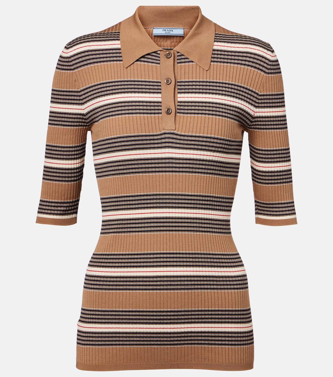 Pullover stile polo in misto cotone | Prada