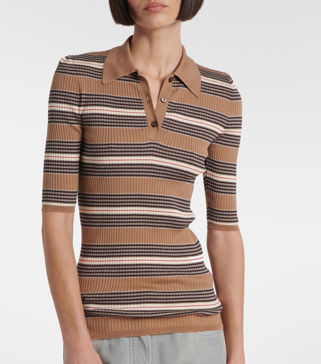 Pullover stile polo in misto cotone | Prada