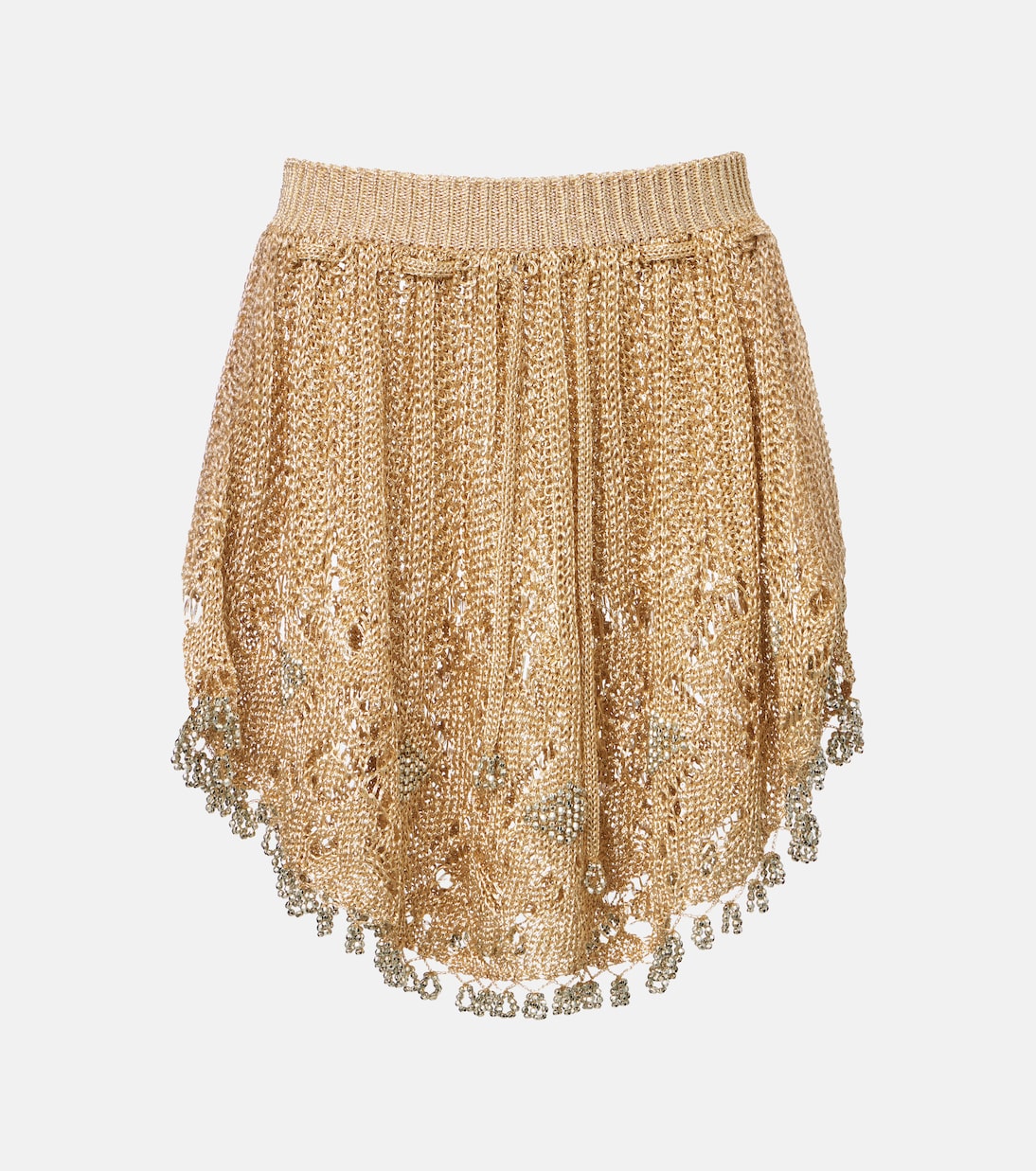 Mini-jupe en lamé à ornements | Rabanne