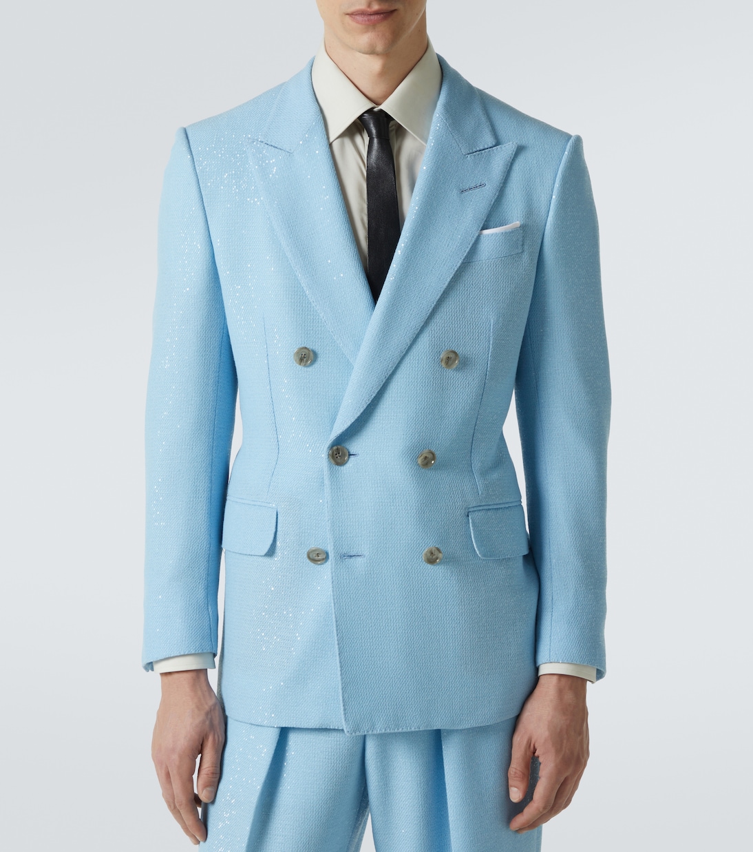 Sequined double-breasted cotton blazer | Tom Ford