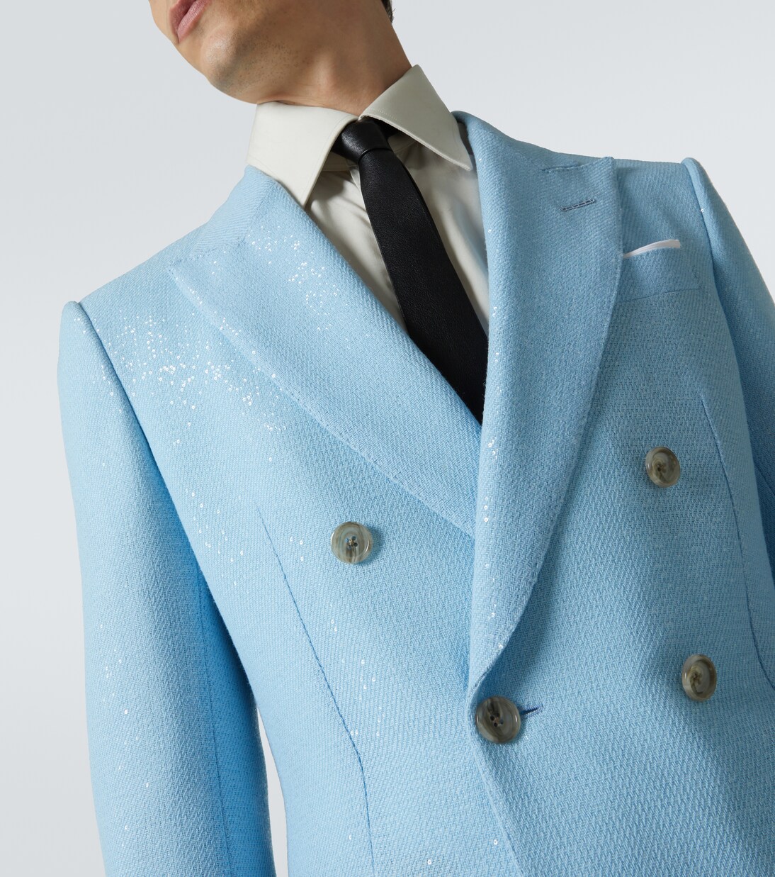 Sequined double-breasted cotton blazer | Tom Ford