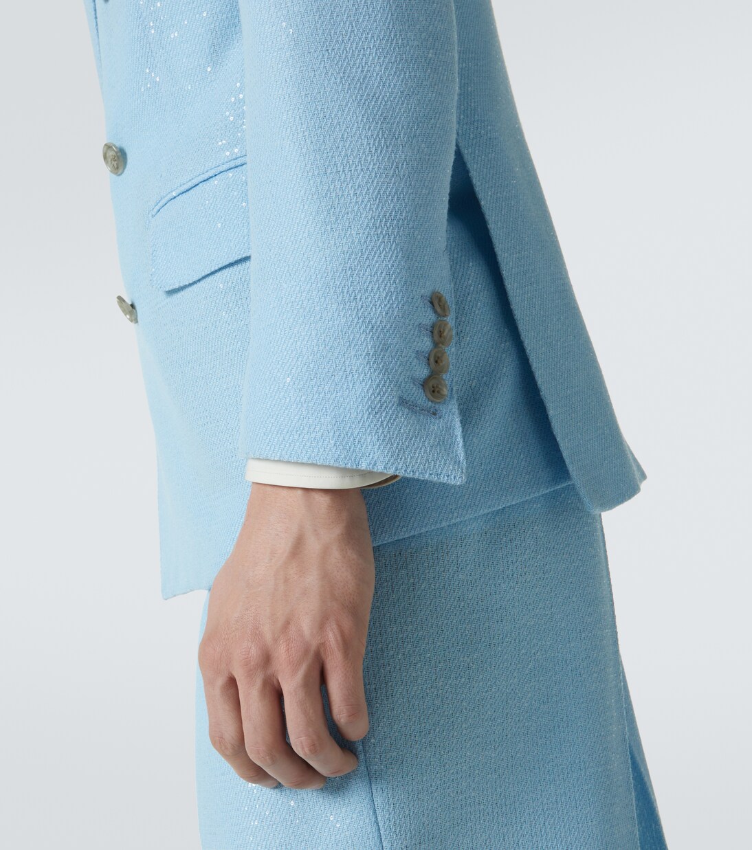 Sequined double-breasted cotton blazer | Tom Ford