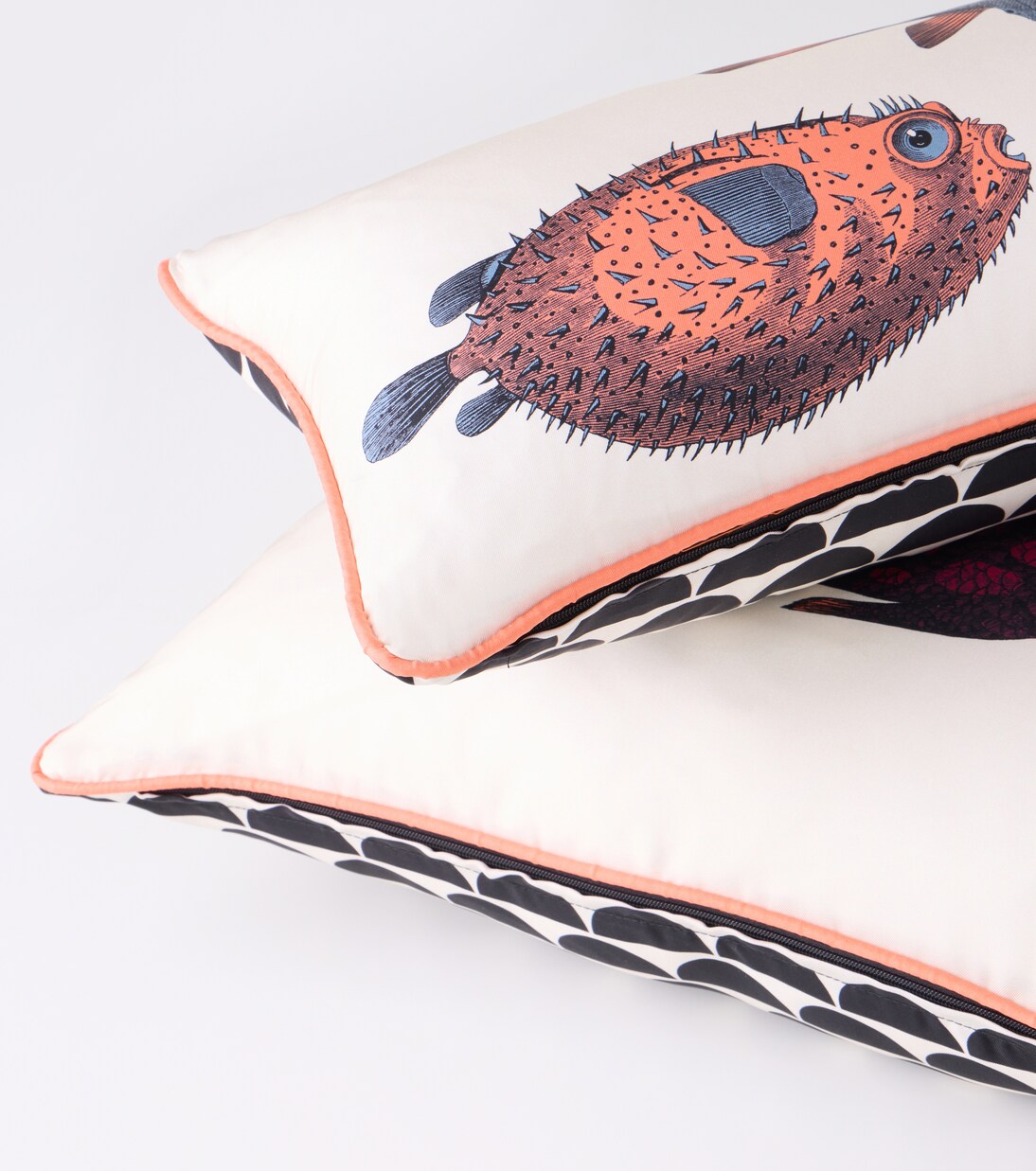 Coussin Pesce Balestra imprimé en soie | Fornasetti