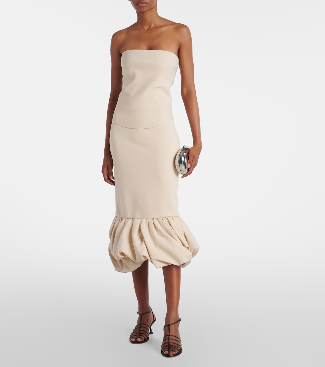 Camille ruffled linen-blend midi skirt | Simkhai