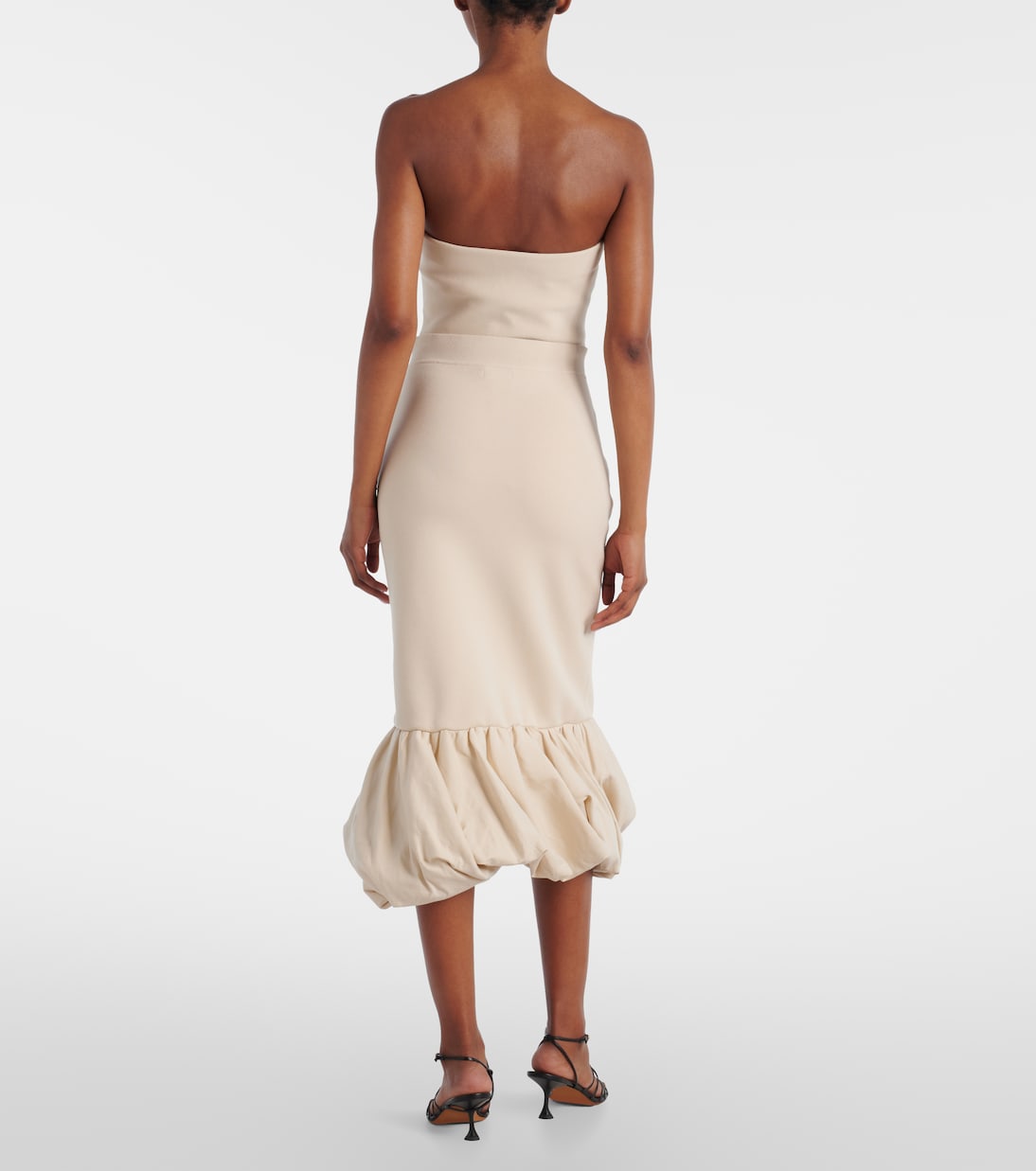 Camille ruffled linen-blend midi skirt | Simkhai